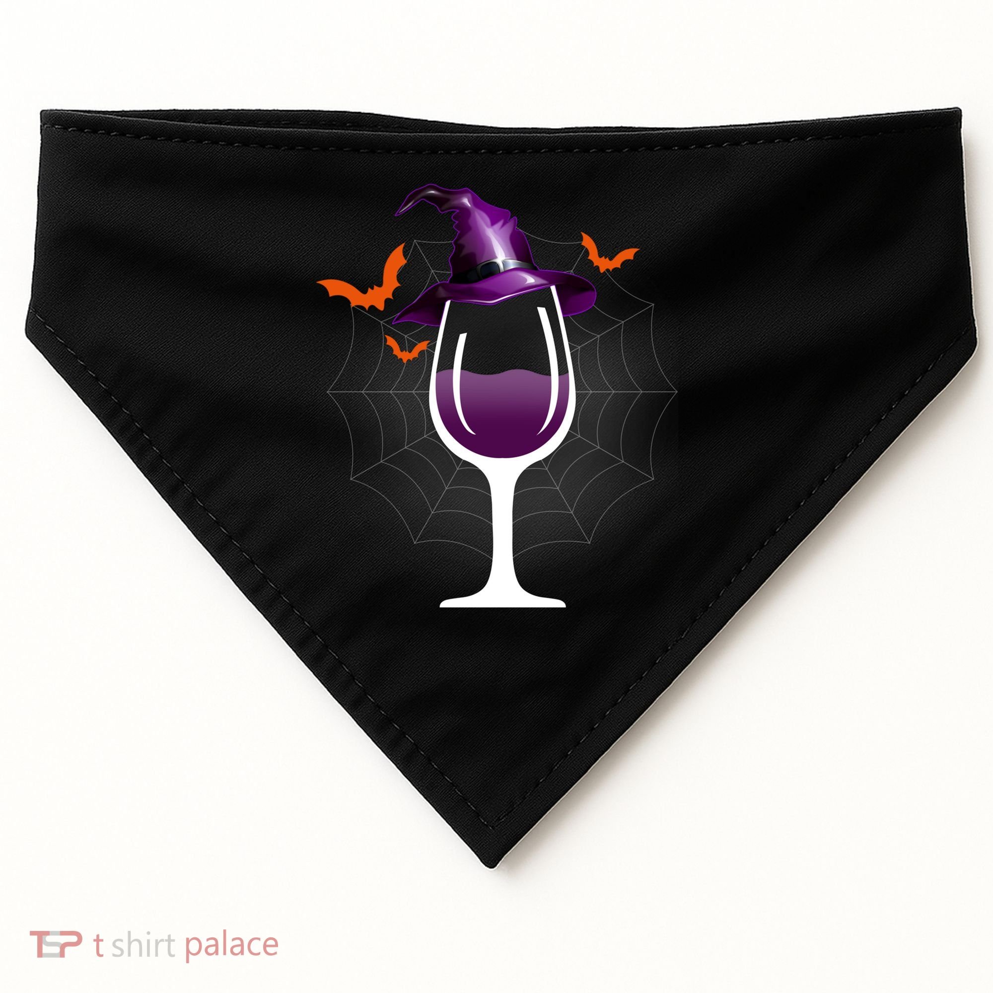 Witch Way To The Wine Witch And Wine Funny Halloween Meaningful Gift USA-Made Doggie Bandana