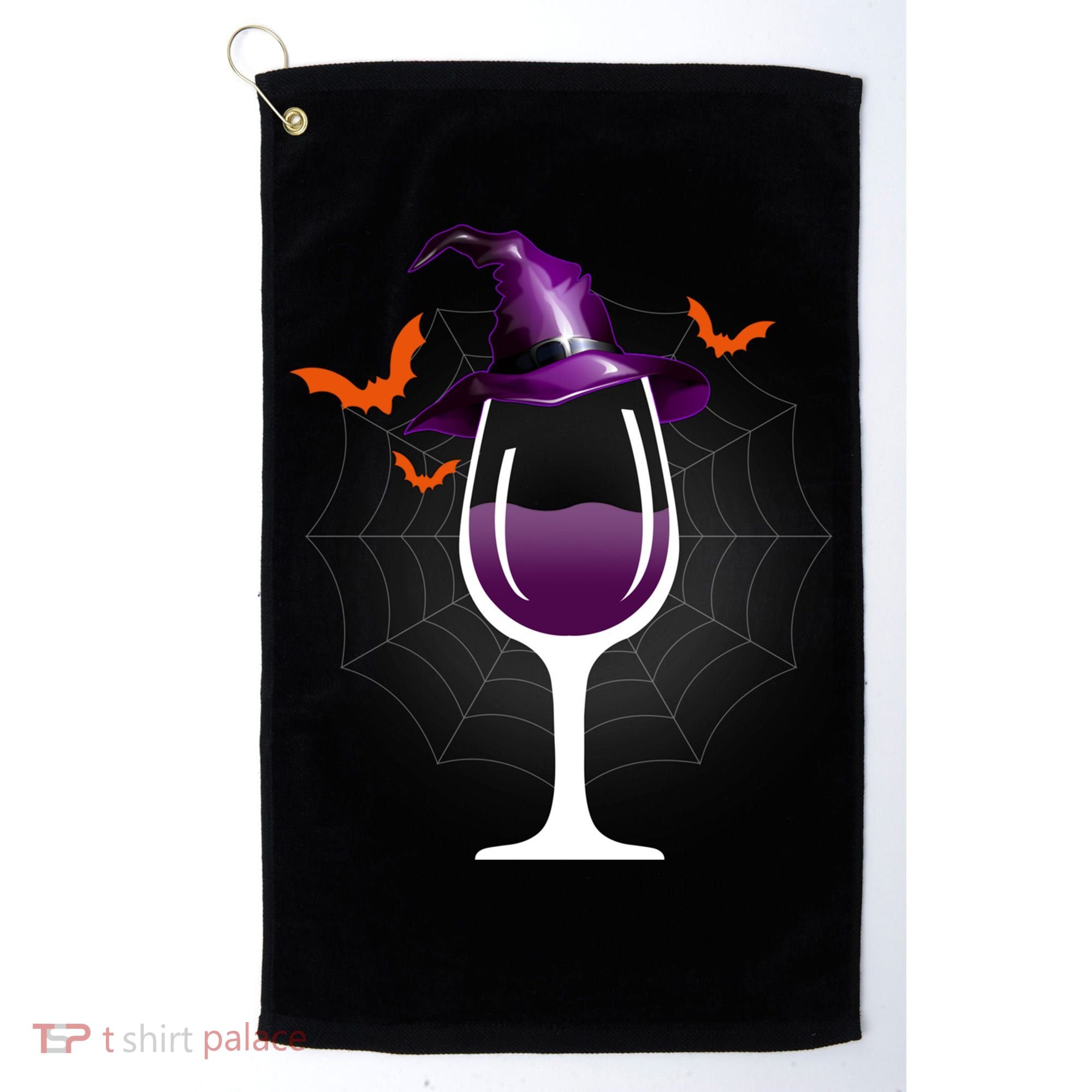 Witch Way To The Wine Witch And Wine Funny Halloween Meaningful Gift Golf Towel