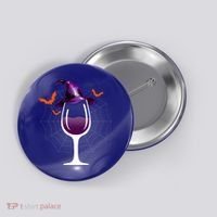 Witch Way To The Wine Witch And Wine Funny Halloween Meaningful Gift Button thumb 0