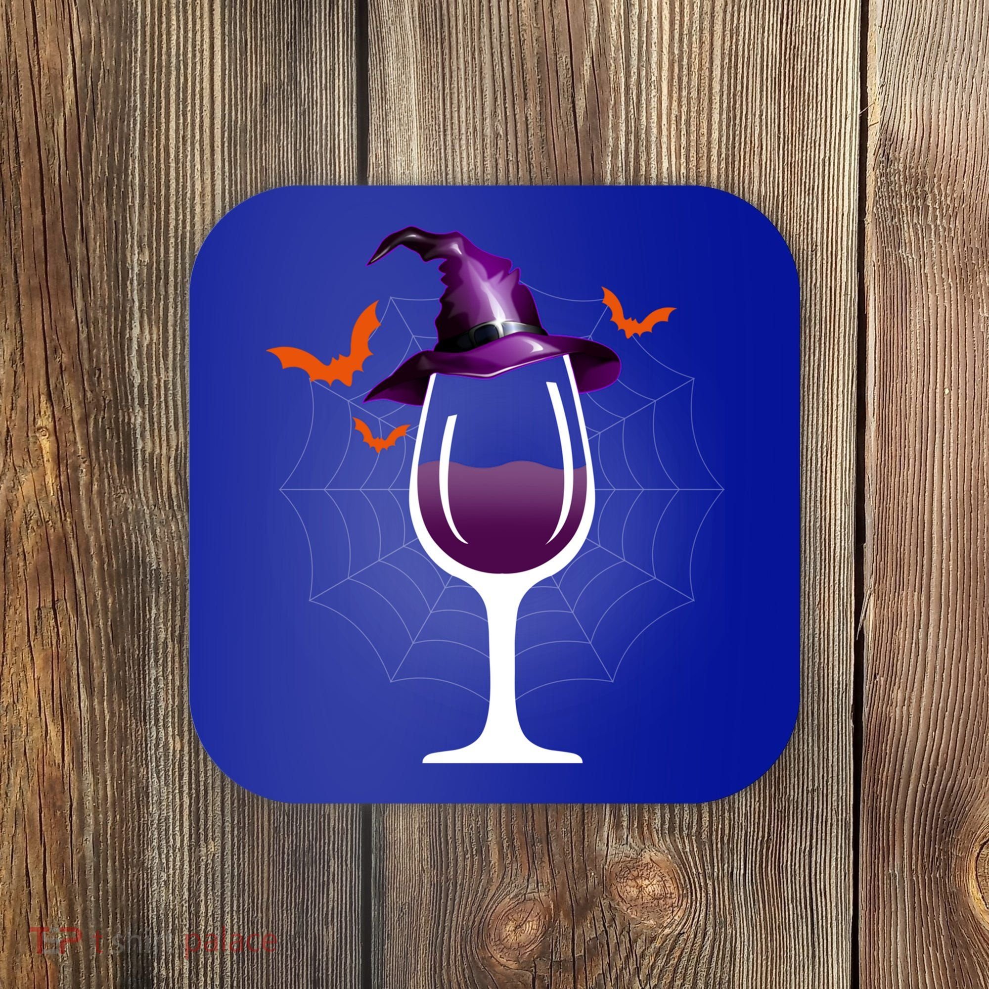 Witch Way To The Wine Witch And Wine Funny Halloween Meaningful Gift Coaster