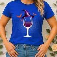 Witch Way To The Wine Witch And Wine Funny Halloween Meaningful Gift Women's T-Shirt thumb 2