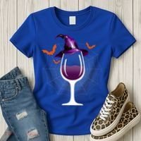 Witch Way To The Wine Witch And Wine Funny Halloween Meaningful Gift Women's T-Shirt thumb 3