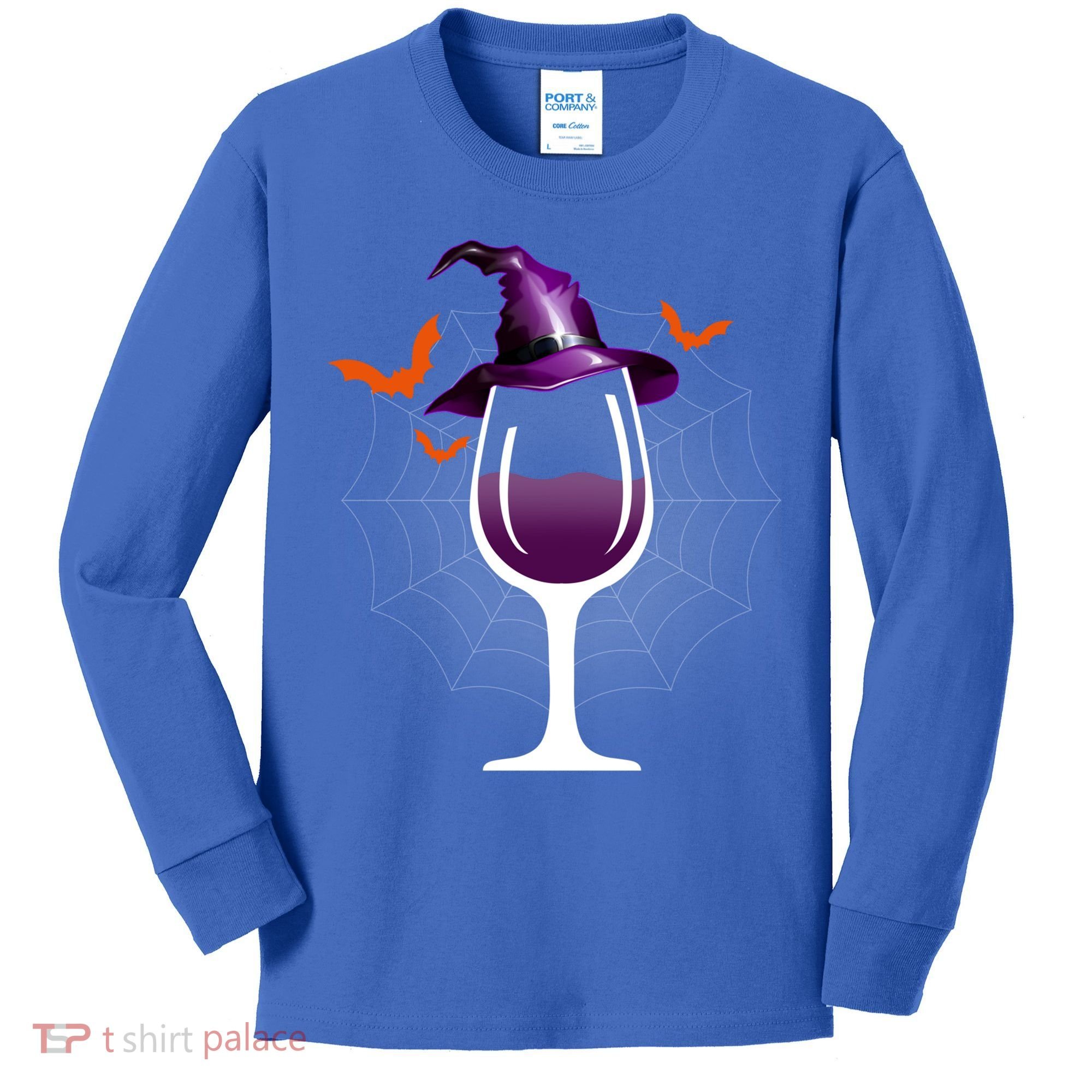 Witch Way To The Wine Witch And Wine Funny Halloween Meaningful Gift Kids Long Sleeve Shirt