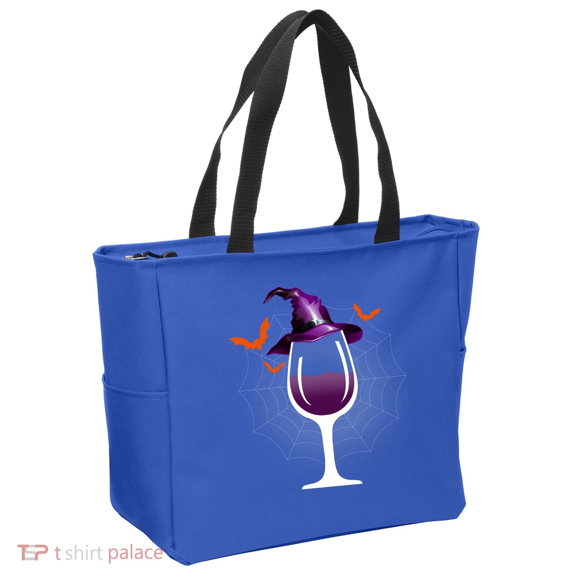 Witch Way To The Wine Witch And Wine Funny Halloween Meaningful Gift Tote Bag
