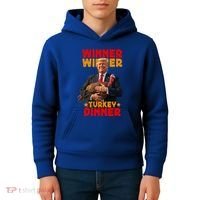 Winner Winner Turkey Dinner Funny Trump Thanksgiving Gift Kids Hoodie thumb 4