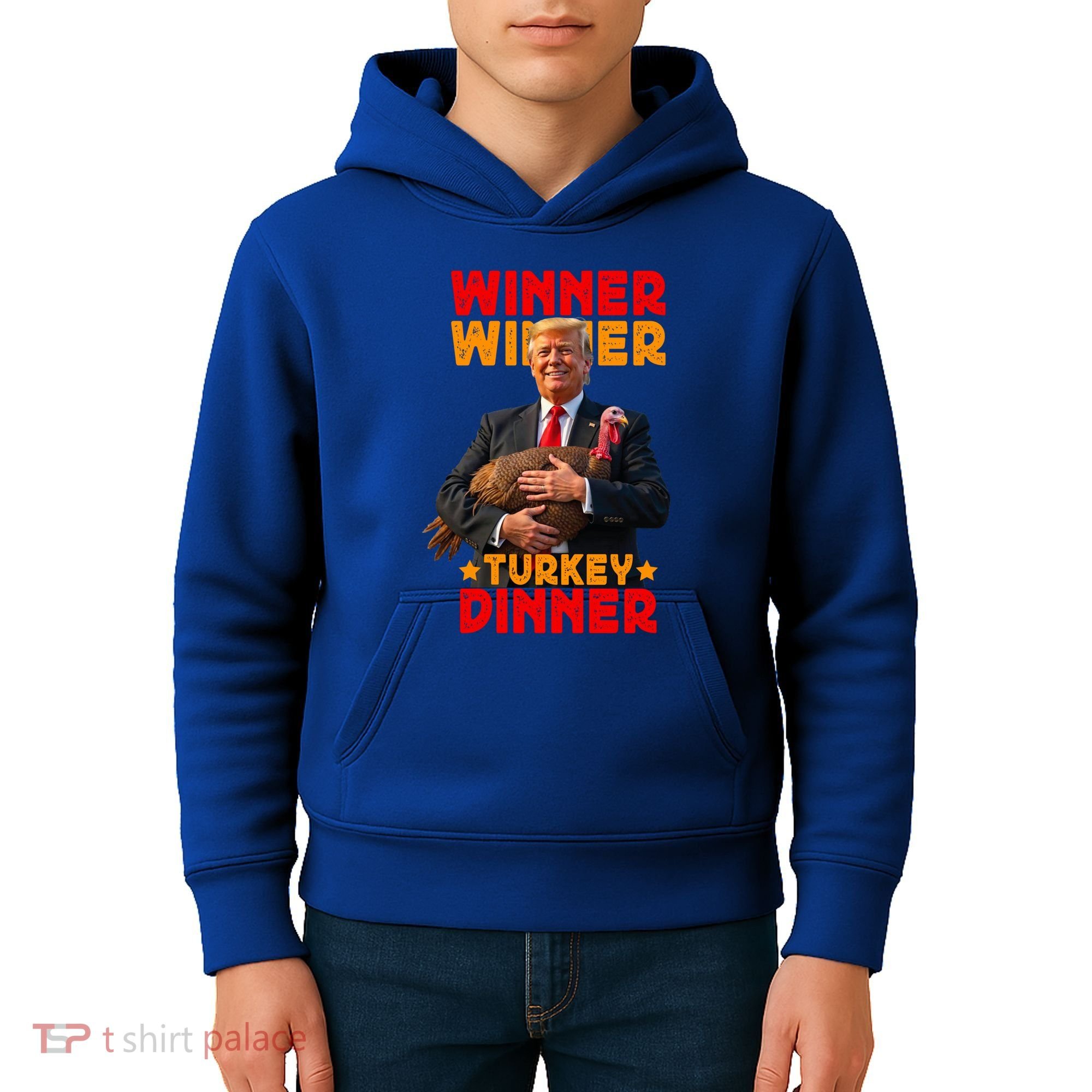 Winner Winner Turkey Dinner Funny Trump Thanksgiving Gift Kids Hoodie
