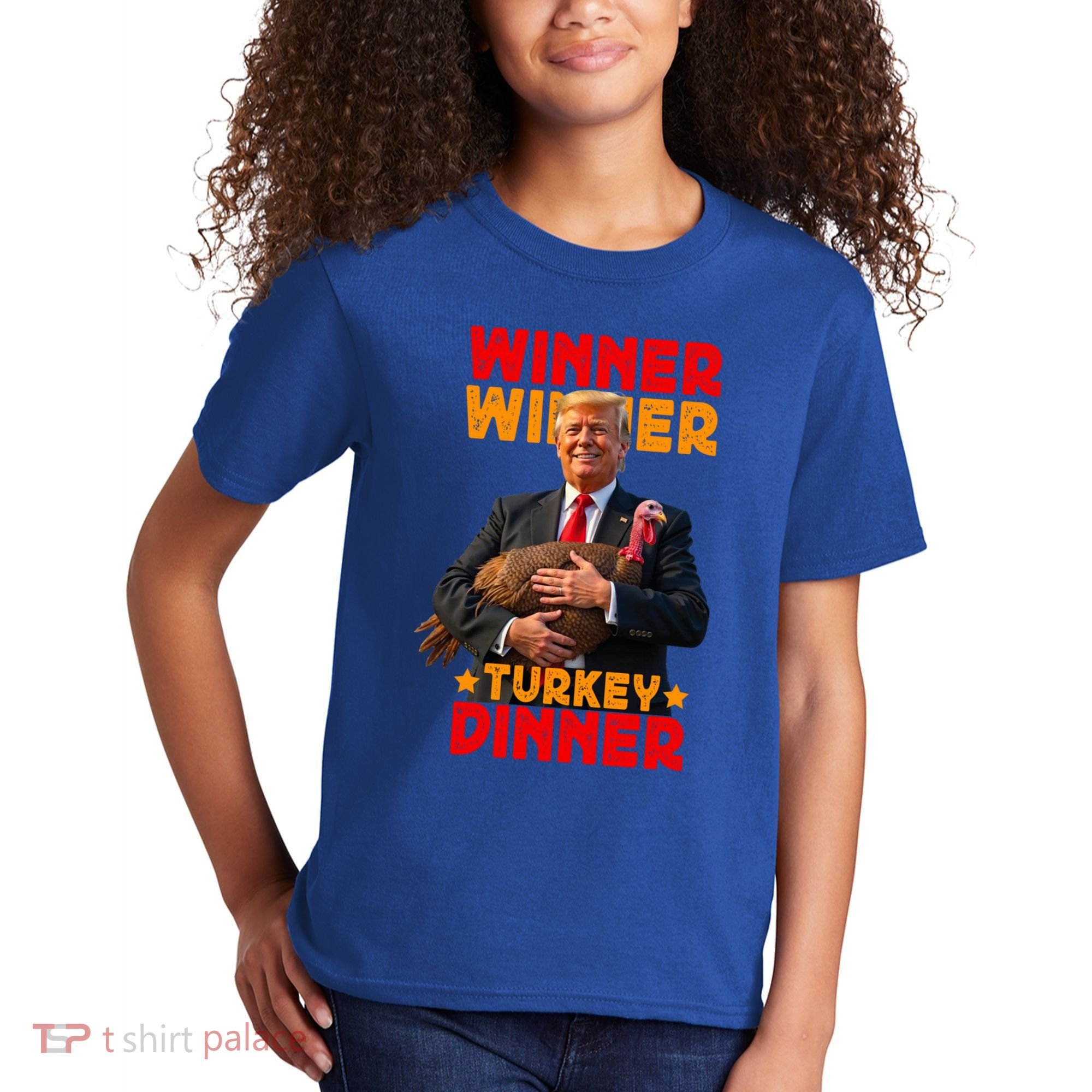 Winner Winner Turkey Dinner Funny Trump Thanksgiving Gift Kids T-Shirt