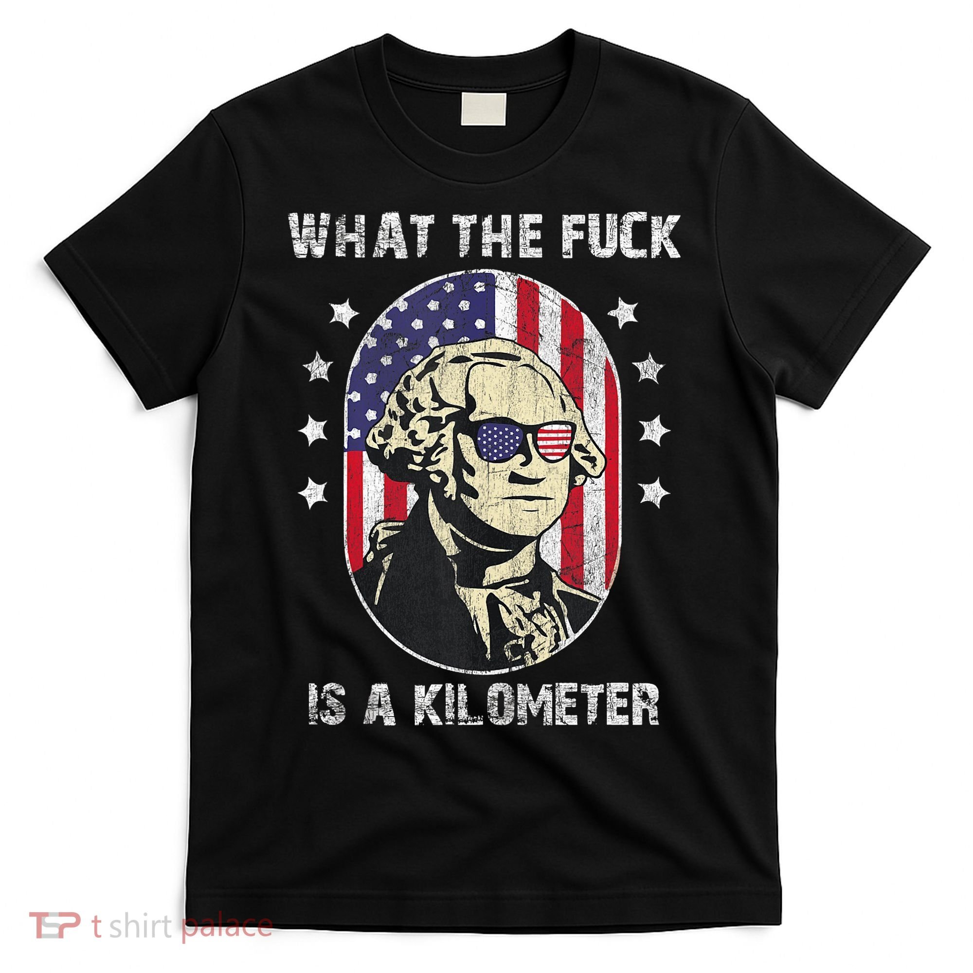 WTF What The Fuck Is A Kilometer George Washington Vintage T-Shirt
