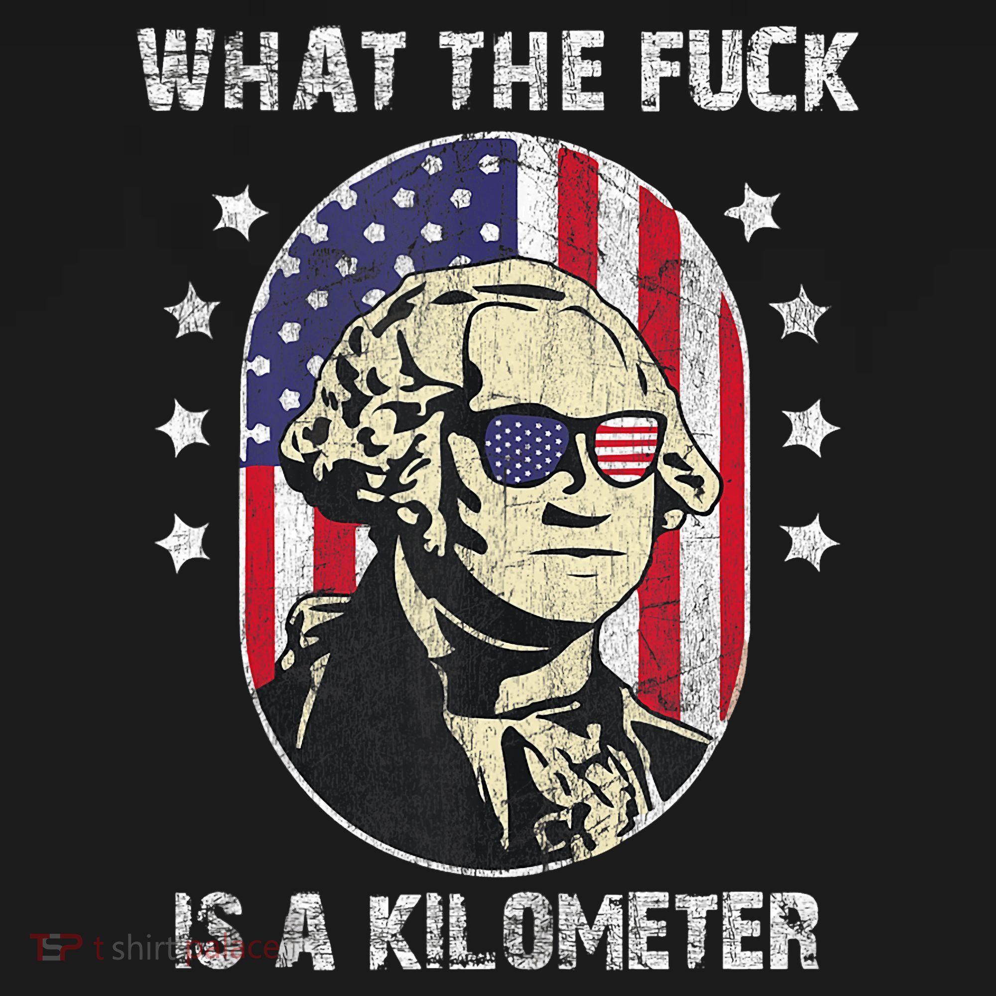WTF What The Fuck Is A Kilometer George Washington Vintage T-Shirt