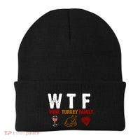 WTF Wine Turkey Family Thanksgiving Dinner Beanie thumb 0