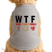 WTF Wine Turkey Family Thanksgiving Dinner Doggie Tank thumb 0