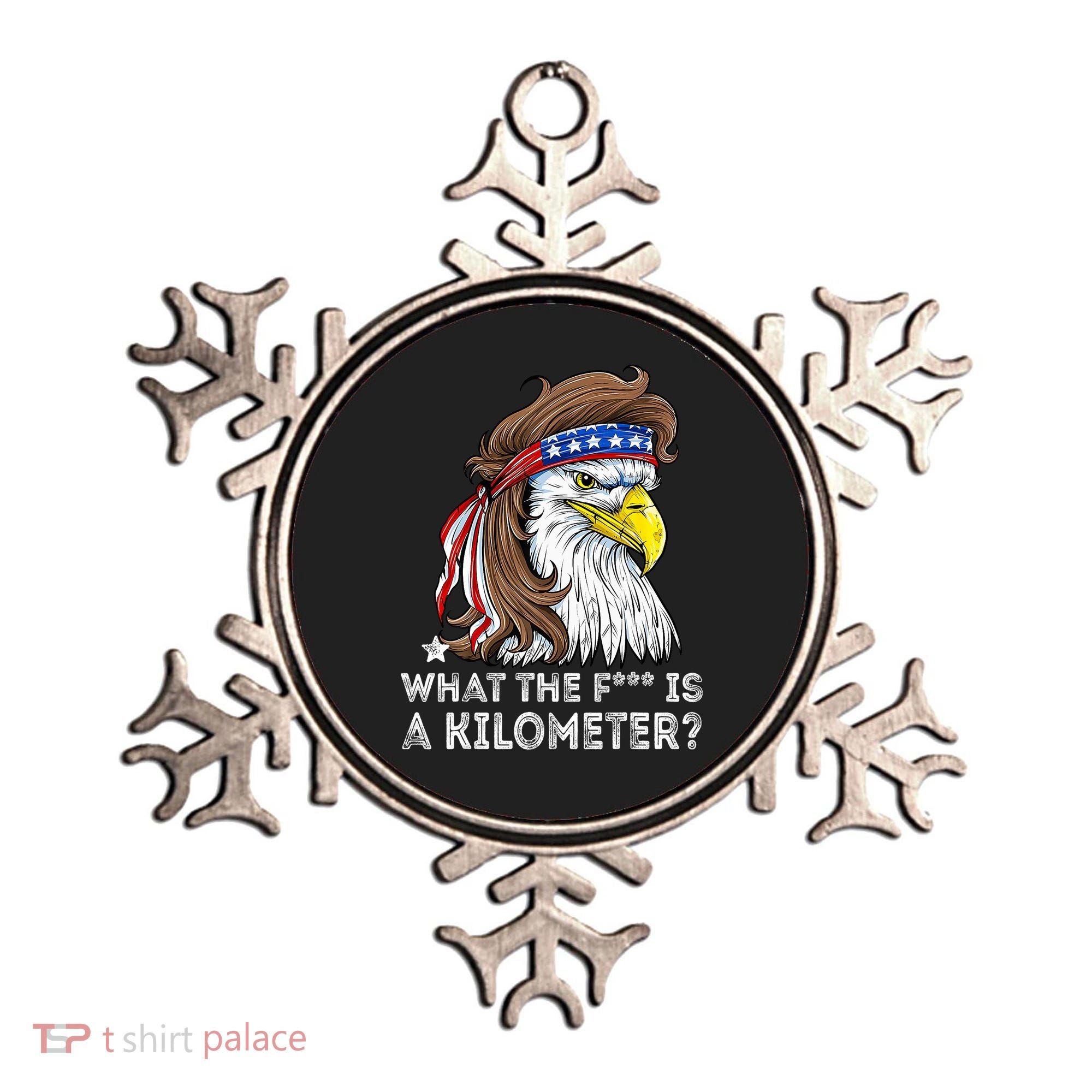 WTF What The Fuck Is A Kilometer George Washington Eagle Mullet Ornament