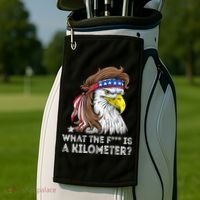 WTF What The Fuck Is A Kilometer George Washington Eagle Mullet Golf Towel thumb 2