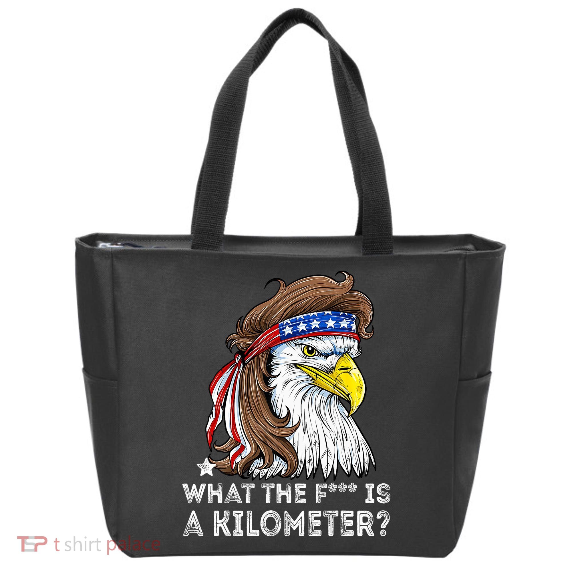 WTF What The Fuck Is A Kilometer George Washington Eagle Mullet Tote Bag