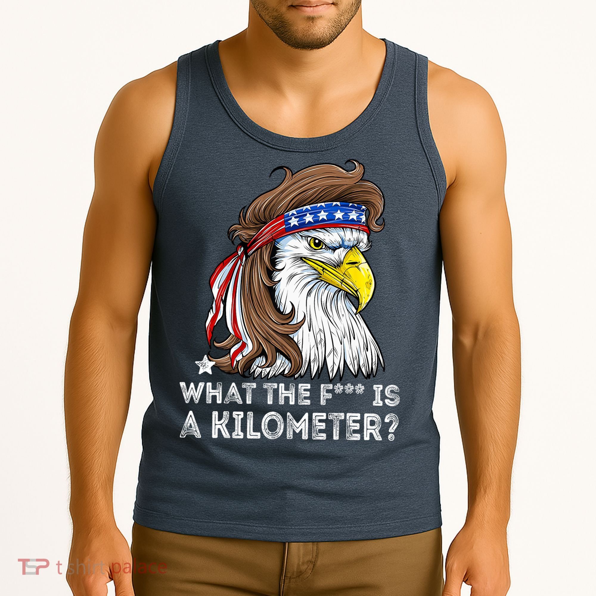 WTF What The Fuck Is A Kilometer George Washington Eagle Mullet Tank Top