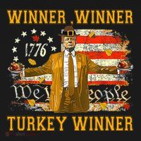Winner Winner Turkey Dinner Humor Funny Trump Thanksgiving Gift Ornament thumb 1