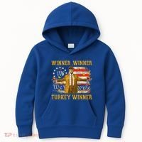 Winner Winner Turkey Dinner Humor Funny Trump Thanksgiving Gift Kids Hoodie thumb 0