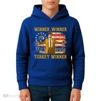 Winner Winner Turkey Dinner Humor Funny Trump Thanksgiving Gift Kids Hoodie thumb 4
