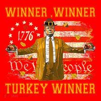 Winner Winner Turkey Dinner Humor Funny Trump Thanksgiving Gift Santa Hat thumb 1