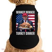 Winner Winner Turkey Dinner Humor Funny Trump Thanksgiving Meaningful Gift Doggie Tank thumb 0