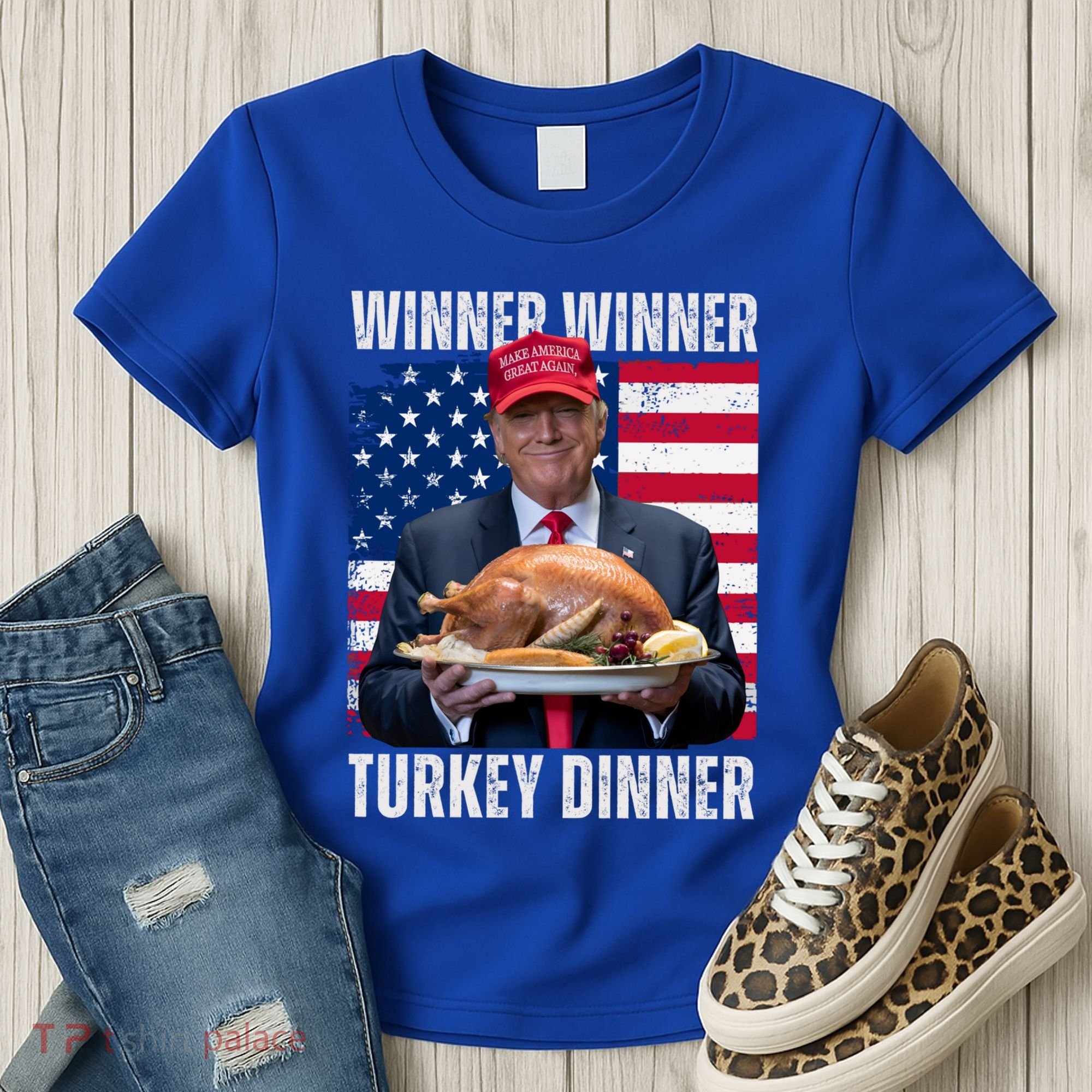 Winner Winner Turkey Dinner Humor Funny Trump Thanksgiving Meaningful Gift Women's T-Shirt