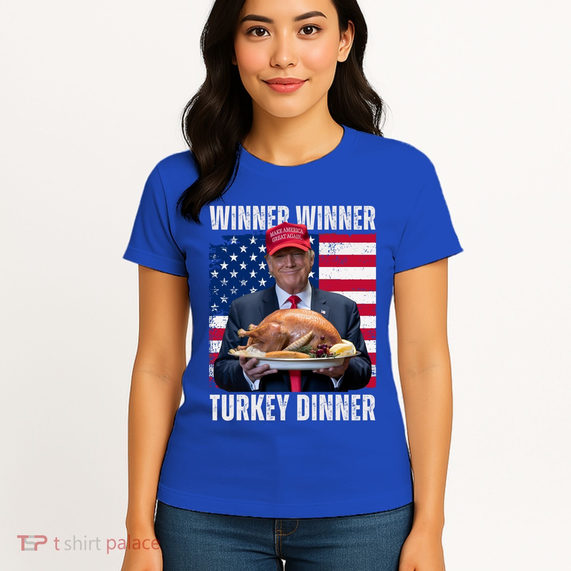 Winner Winner Turkey Dinner Humor Funny Trump Thanksgiving Meaningful Gift Women's T-Shirt