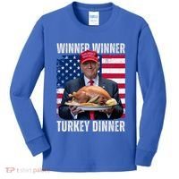 Winner Winner Turkey Dinner Humor Funny Trump Thanksgiving Meaningful Gift Kids Long Sleeve Shirt thumb 0