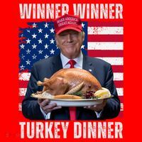 Winner Winner Turkey Dinner Humor Funny Trump Thanksgiving Meaningful Gift Santa Hat thumb 1