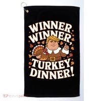 Winner Winner Turkey Dinner Funny Trump Thanksgiving Turkey Gift Golf Towel thumb 0