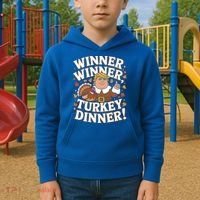 Winner Winner Turkey Dinner Funny Trump Thanksgiving Turkey Gift Kids Hoodie thumb 2