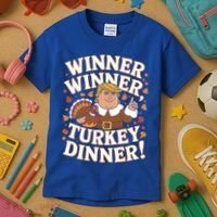 Winner Winner Turkey Dinner Funny Trump Thanksgiving Turkey Gift Kids T-Shirt thumb 3