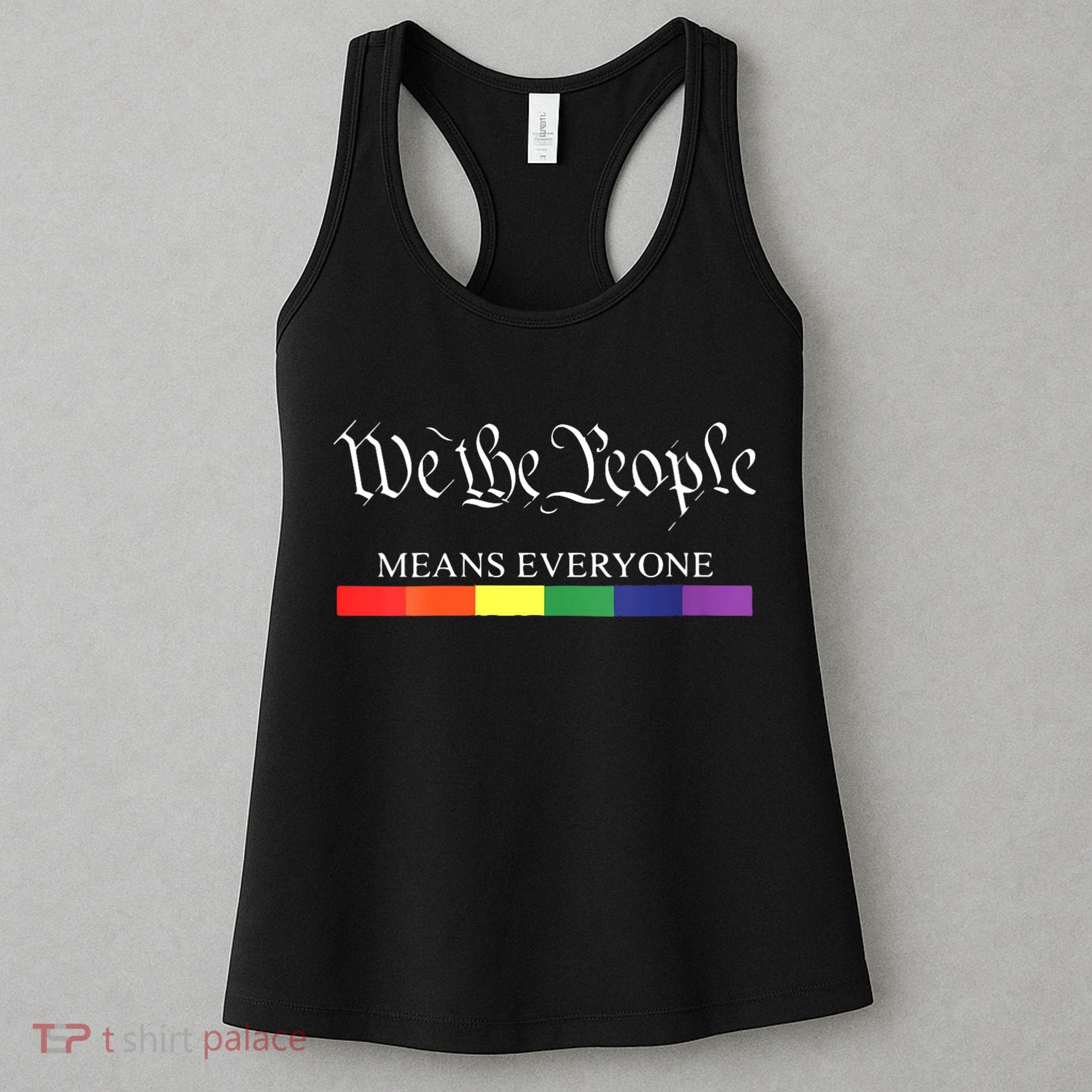 Womens We The People Means Everyone Rainbow Flag Lgbt Pride Month Women's Tank Top
