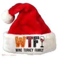 Wtf Wine Turkey Family Funny Thanksgiving Santa Hat thumb 0