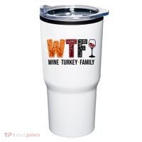 Wtf Wine Turkey Family Funny Thanksgiving Tumbler thumb 0