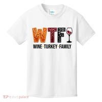 Wtf Wine Turkey Family Funny Thanksgiving Kids T-Shirt thumb 0