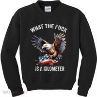 Wtf What The Fu.K Is A Kilometer George Washington Kids Sweatshirt thumb 0