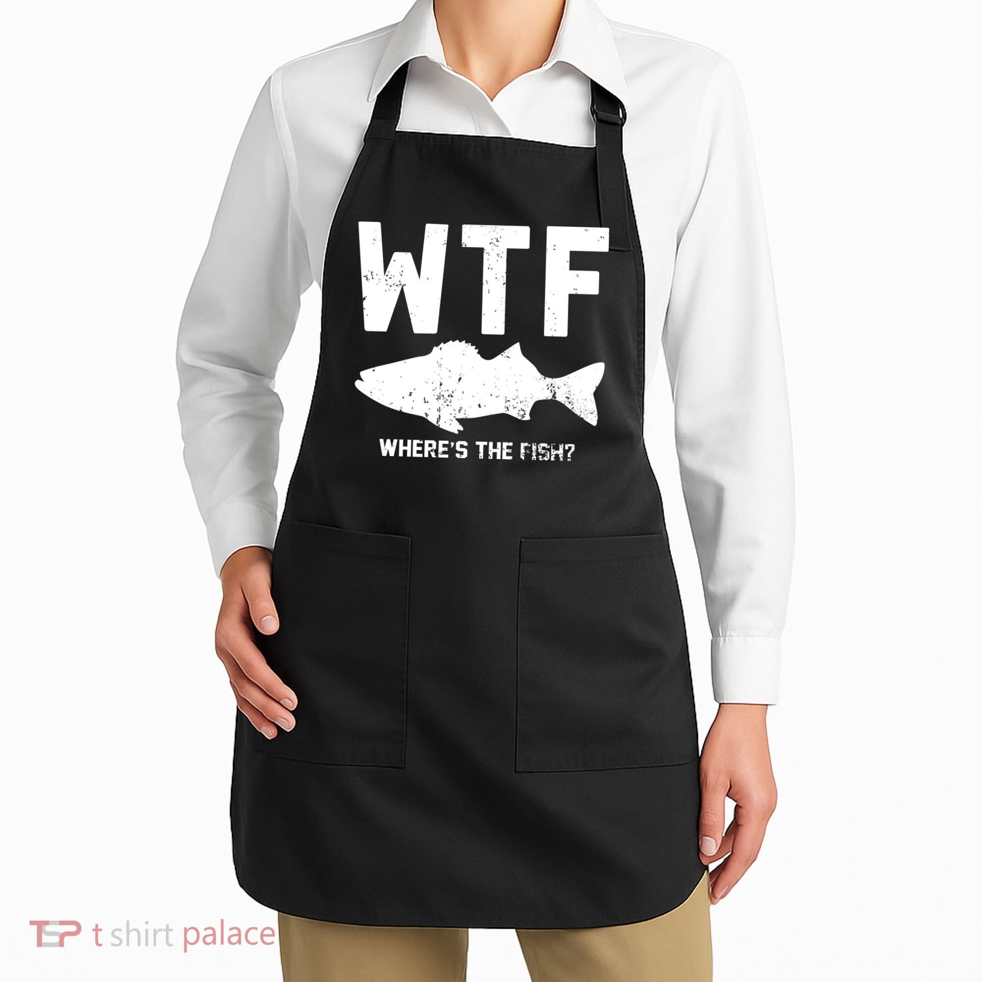 Wtf Wheres The Fish Funny Fishing Apron