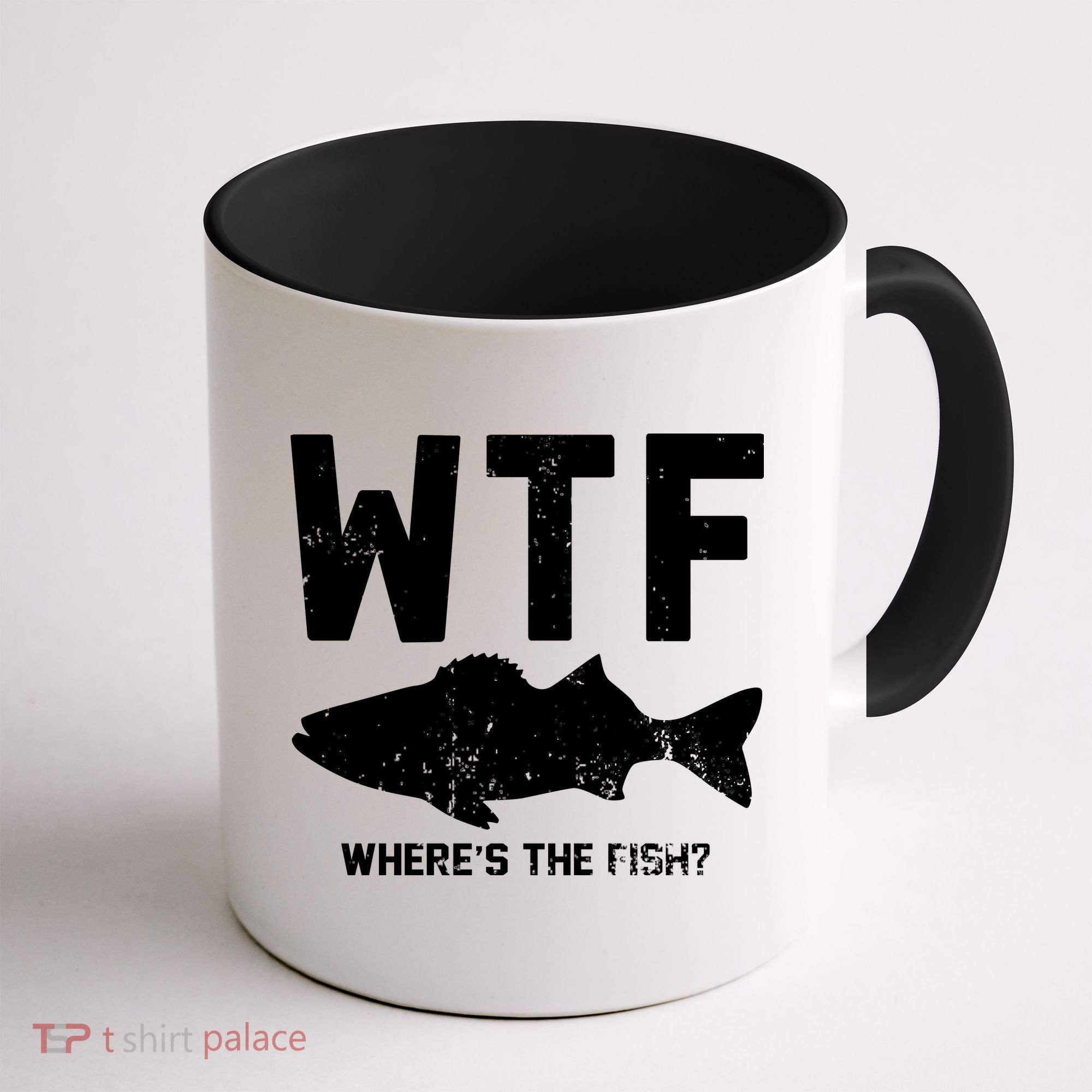 Wtf Wheres The Fish Funny Fishing Coffee Mug