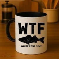 Wtf Wheres The Fish Funny Fishing Coffee Mug thumb 4
