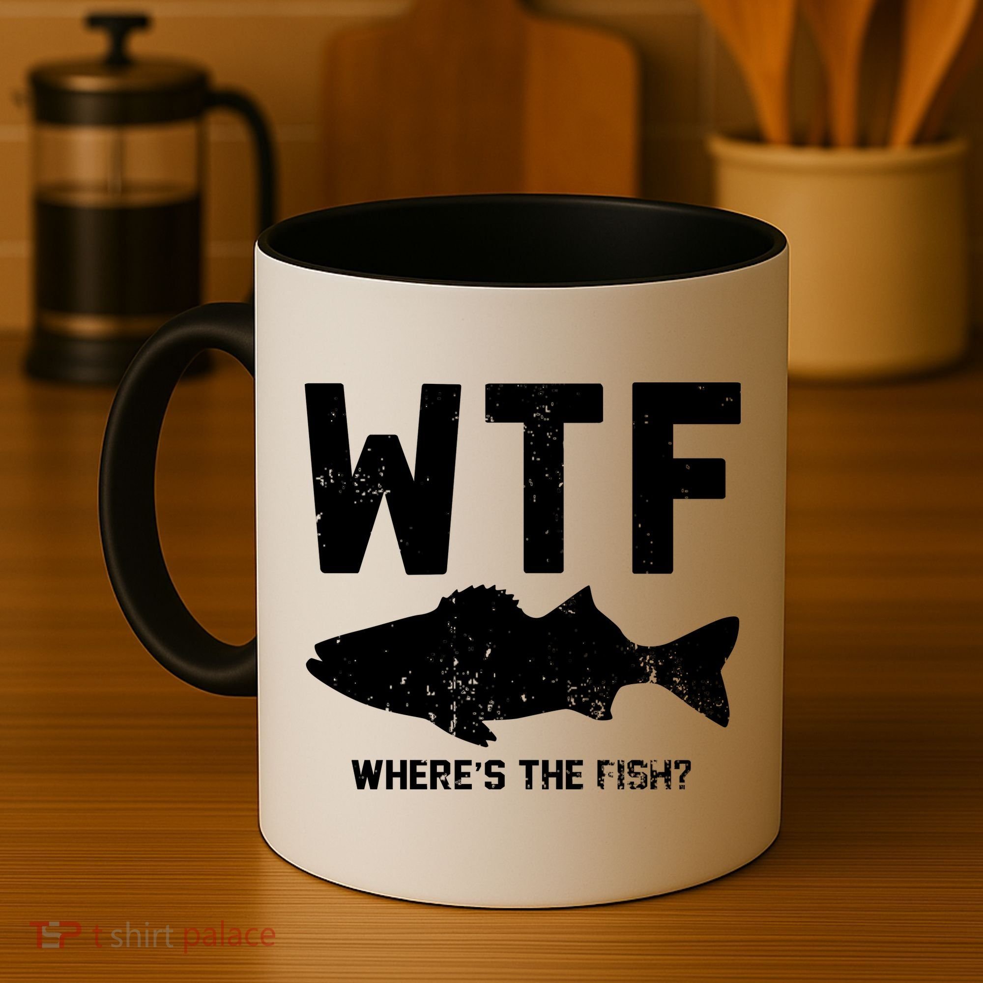 Wtf Wheres The Fish Funny Fishing Coffee Mug