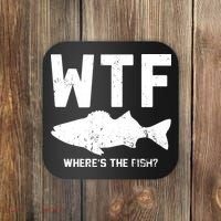 Wtf Wheres The Fish Funny Fishing Coaster thumb 0