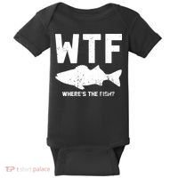 Wtf Wheres The Fish Funny Fishing Baby Bodysuit thumb 0