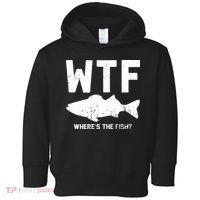 Wtf Wheres The Fish Funny Fishing Toddler Hoodie thumb 0