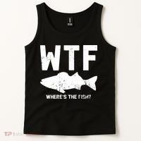 Wtf Wheres The Fish Funny Fishing Tank Top thumb 2