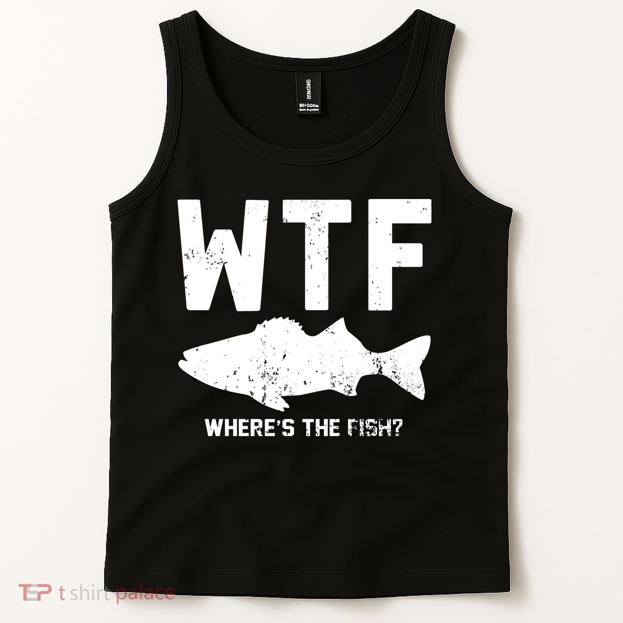 Wtf Wheres The Fish Funny Fishing Tank Top