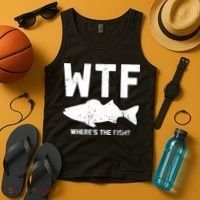 Wtf Wheres The Fish Funny Fishing Tank Top thumb 4