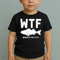 Wtf Wheres The Fish Funny Fishing Toddler T-Shirt thumb 2