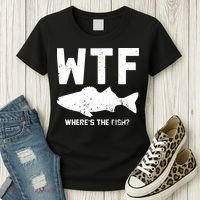 Wtf Wheres The Fish Funny Fishing Women's T-Shirt thumb 3