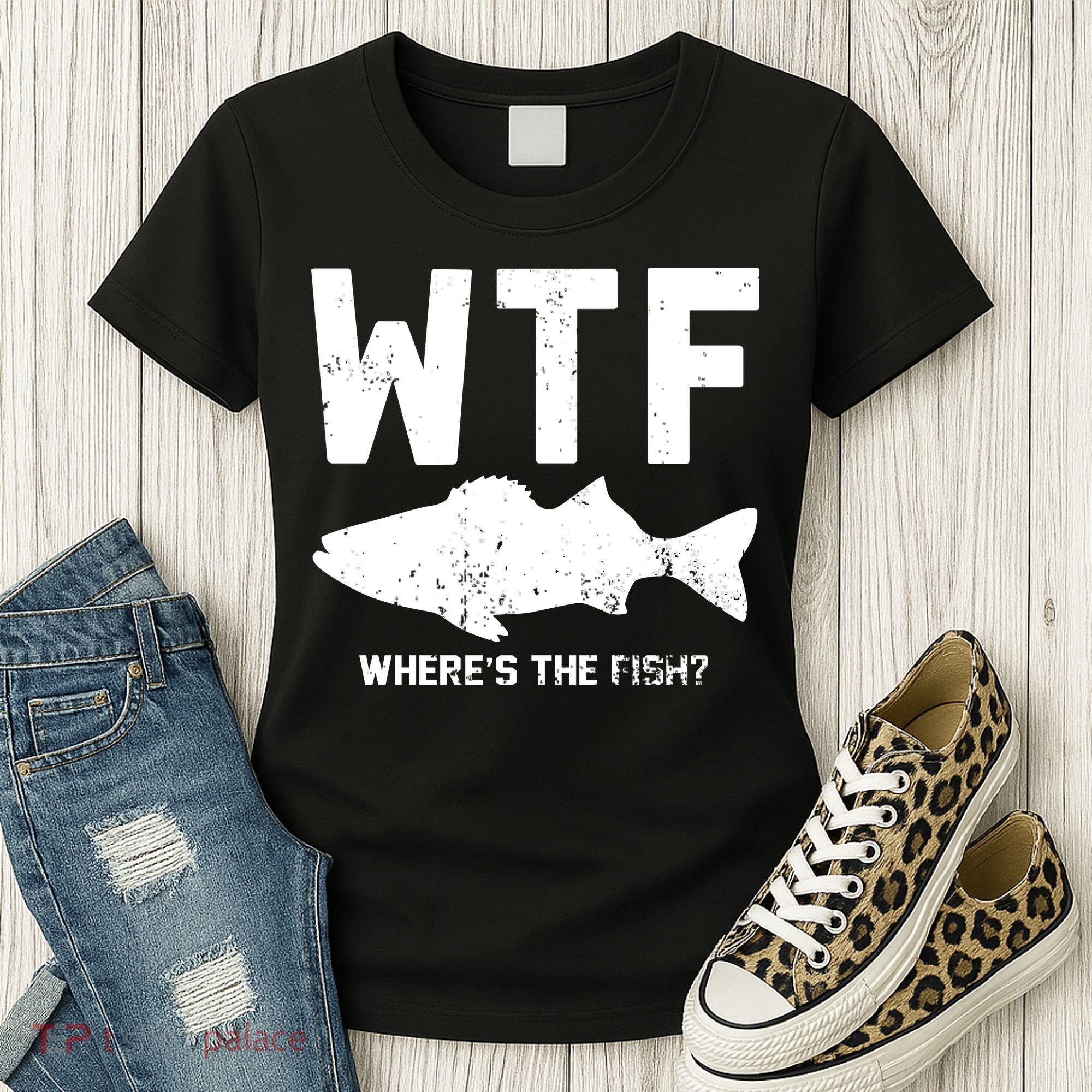Wtf Wheres The Fish Funny Fishing Women's T-Shirt