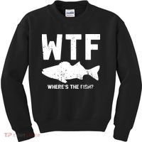 Wtf Wheres The Fish Funny Fishing Kids Sweatshirt thumb 0